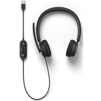 Microsoft Modern USB Headset - Auriculares con Micrófono Alámbricos, Diadema, Uso Oficina/Centro de llamadas, Conexión USB tipo A, Color Negro