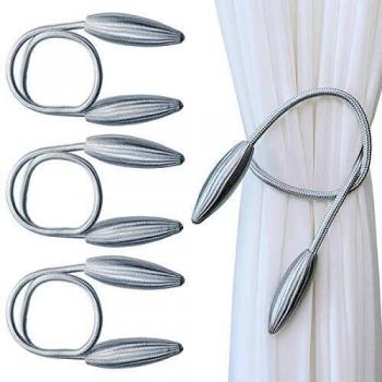 Tieback De Cortina,RoadLoo 4 Piezas Tieback Cortina Creativa Hebillas para Cortina Cortinas Clips Retenidos de Cortina Accesorios Sujetadores Hebillas para Office Hotel Decoración Ventana