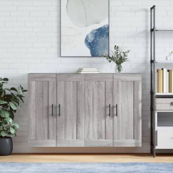 Armarios de pared 2 uds madera de ingeniería gris Sonoma Vidaxl