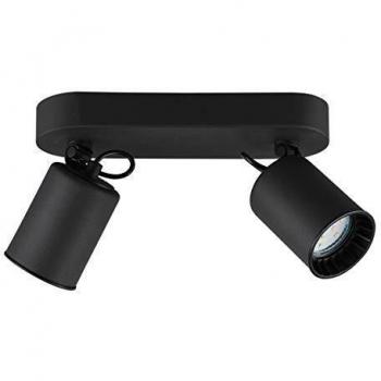 Foco de Techo Pago, 2 Luces, Metal Negro, GU10 Sin Bombillas