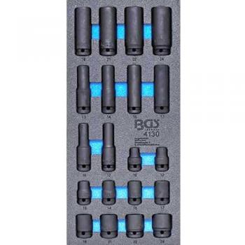 Juego de 20 Llaves de Vaso de Impacto Hexagonal (1/2) con Seguro, Medidas de 10 a 24 mm para Carro de Herramientas - BGS Werkstattwageneinlage 1/