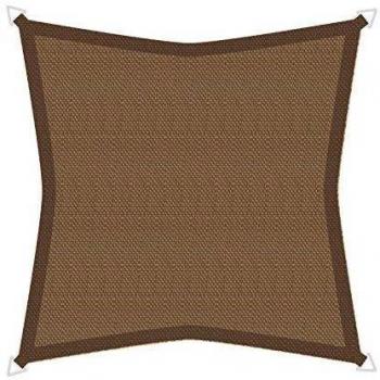 Windhager toldo Solar SunSail Riviera, Cuadrado 3,6 x 3,6 m, protección UV, Impermeable, hidrófugo, Caqui, 10889