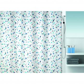 Spirella 180 x 200, Azul colección Tuttio, Cortina de Ducha Textil, 100% Polyester