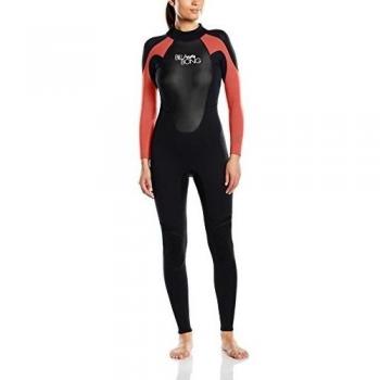 Billabong Women's Launch, Traje de neopreno de surf para mujer 3/2 completo, color Rojo, talla 6