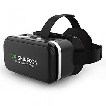 meetdas 3D VR Gafas de Realidad Virtual, 2K Gafas VR Glasses Visión Panorámico 360 Grado Película 3D Juego Immersivo para Móviles 4.7-6.6 Pulgada, pupila y Distancia de Objetos Ajustables