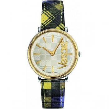 Versace V-Circle The Clans Multicolor Leather Watch, Multicolor female, Size: ONE SIZE