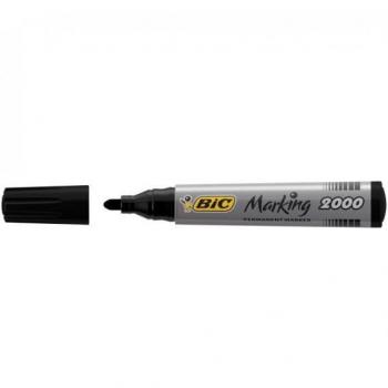 Rotulador Permanente Bic Marking 2000 Punta Cónica Negra Fibra Acrílica Ecológico Secado Rápido Tinta Base Alcohol 12 Unidades