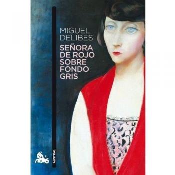 Lady in Red on Gray Background - Contemporary Art Print