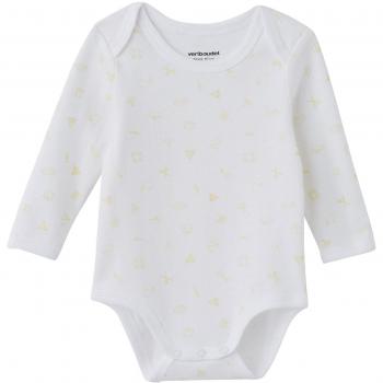 VERTBAUDET Lote de 3 bodies de manga larga color con motivo marinero Colección Bio bebé Amarillo Palido 6M - 67CM