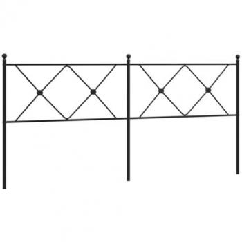 Cabecero de metal negro 180 cm para cama doble vidaXL