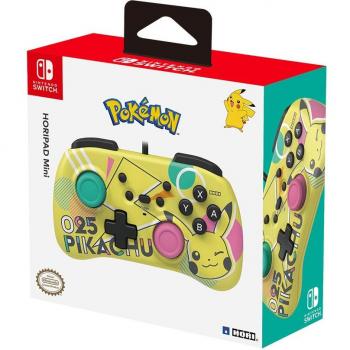 Mando con Cable Hori Horipad Mini Pikachu Pop - Mando de videojuegos, compatible con Nintendo Switch, diseño mini, conexión por cable, colorido diseño de Pikachu
