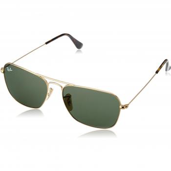 Ray-Ban Caravan RB3136 181 Gold/Dark Green Sunglasses