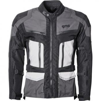 Chaqueta de Moto GMS Tigris WP Impermeable Textil Negro-Gris-Blanco 2XL