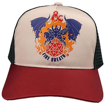Gorra Trucker de Béisbol Dungeons & Dragons con Visera, Diseño de Dragón, Malla Rejilla Trasera, Multicolor, Producto Oficial