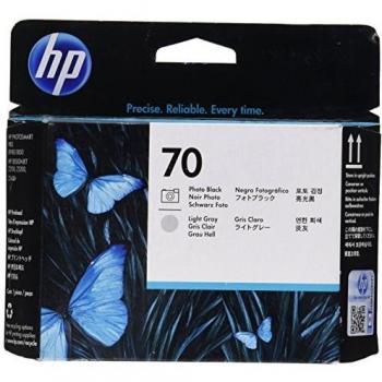 HP 70 C9407A Negro Fotográfico y Gris Claro, Cabezal de Impresión para HP, de 130 ml, para Impresoras HP DesignJet Z2100, Z3100 y Z3200 Photo Printer Series