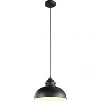 Lámpara colgante moderna Lindby Cliona negra mate de metal (1 llama, E27) para salón y comedor