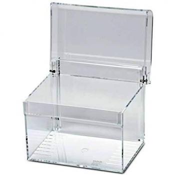 Caja de índice acrílica MAUL A6, transparente con 100 tarjetas y sistema de indexación A-Z