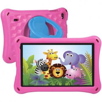 Tablet Infantil Rosa DAM K714 - Tablet con Pantalla de 7 WSVGA, 2GB RAM, 32GB Almacenamiento, Procesador A133 Quad Core 1.65GHz y Sistema Operativo Android