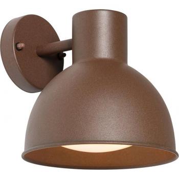 Aplique de exterior industrial redondo marrón óxido IP44 - Natas, acero y vidrio, adecuado para LED Max. 1 x 40 Watt