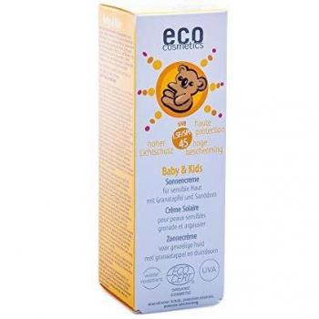Eco Cosmetics Baby & Kids Sunscreen SPF 45 (50 ml) - Natural, Vegan, with Pomegranate and Sea Buckthorn