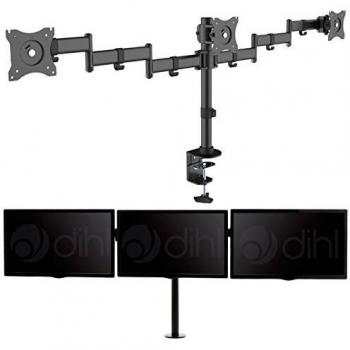 Dihl - Papelera con Triple tres brazo ajustable soporte Soporte para 13 - 24 pulgadas LCD/LED pantalla de ordenador