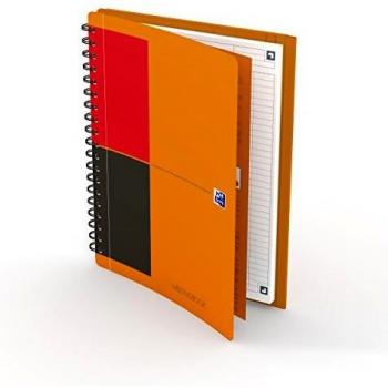 Cuaderno Oxford Internacional Meetingbook B5, 80 hojas, papel de 80g/m², rayado 6mm, con tapa de polipropileno y diseño naranja