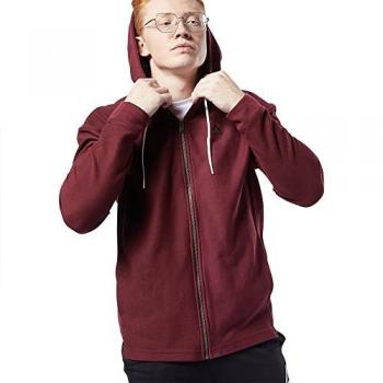 Sudadera con Capucha REEBOK TE TWILL FZ HOODIE Granate para Hombre