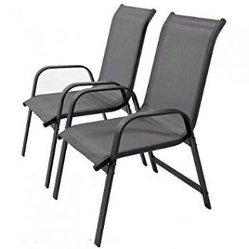 Juego de sillas para jardin textileno Porto- Phoenix - gris oscuro