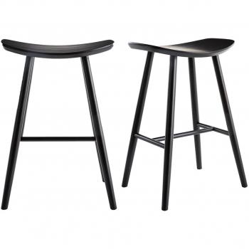 Set de 2 taburetes de cocina negros 65 cm DEMORY