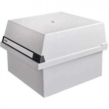 Caja de índice HAN A4 horizontal para 1.300 tarjetas, gris claro con tapa