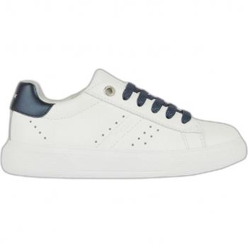 Zapatillas Geox Nettuno para Mujer con Cordones y Cremallera, Color Blanco/Azul Marino