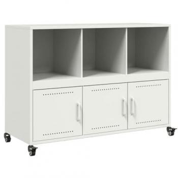 Aparador de acero blanco 100,5x39x72 cm, Armario, Armario de Almacenamiento, aparador de Sala de Estar, Armario aparador