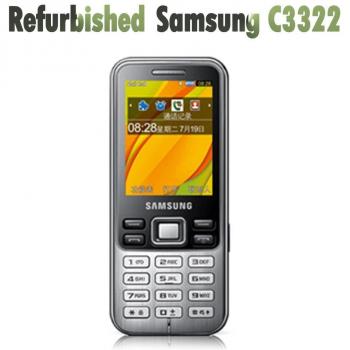 Celular Samsung C3322 original recondicionado con 1 batería y 1 cargador negro