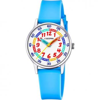 Reloj Infantil Calypso K5826/2 Digital Blanco con Correa de Caucho Azul