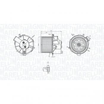 Ventilador habitáculo MAGNETI MARELLI 069412200010, motor eléctrico para interior
