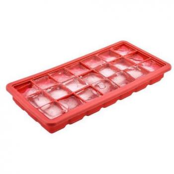 Molde de Silicona para Hielos Jata con Tapa Protectora, Para 21 Cubitos, Color Rojo