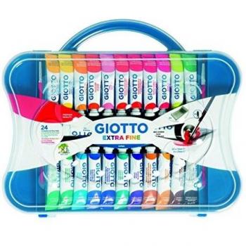Tempera Giotto Extra Fina 12 ml - Set de 24 Tubitos + 2 Pinceles