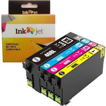 Pack de 4 tintas genérico Epson 408L/T09K1/T09K2/T09K3/T09K4 de alta calidad