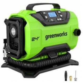Inflador Greenworks G24IN 24V - 11 bar - Sin batería ni cargador