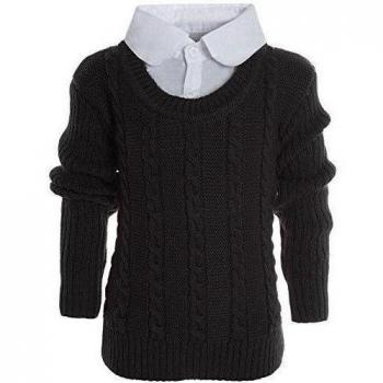 BEZLIT - Jerséi - Blusa - Básico - con botones - Manga Larga - para niña negro 12 Años / 152 cm