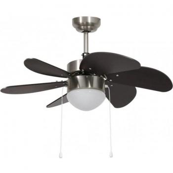 VidaXL Ventilador de Techo con Luz 39W Marrón Oscuro Ø76 cm