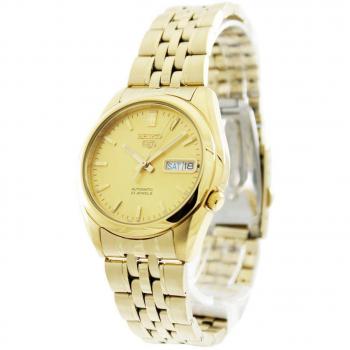 Reloj de pulsera SEIKO 5 Automático SNK366K1 para Hombre con correa y dial en color Oro amarillo, 21 Joyas