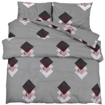 Juego de funda nórdica algodón gris 200x200 cm