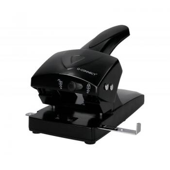 Q-Connect KF01237 Taladrador Metálico Negro, Abertura 6,5 mm, Capacidad 65 Hojas