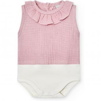 Babidu Body Bebé Cuello Volante Bambula Sin Manga 1722 - Pack de 2 bodys de bebé, diseño con cuello volante, fabricados en bambula, sin mangas