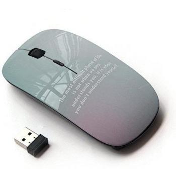 XP-Tech [ Ratón óptico 2.4G inalámbrico ] - Understand Life Inspiring Motivational White