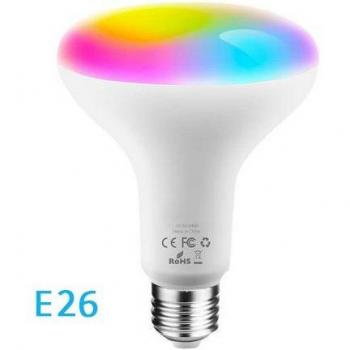 Bombilla LED inteligente RGB de 10W con WiFi y atenuador, E27/E26/B22, compatible con Smart Life, Tuya, Alexa y Google Home