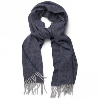 Gant Men's Men's Blue Herringbone Woven Scarf In Size One Size Blue