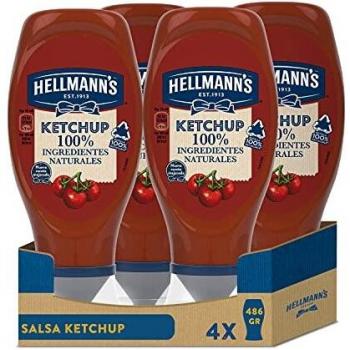 Hellmann's Salsa Kétchup Bocabajo 100% Ingredientes Naturales 430ml - Pack de 4