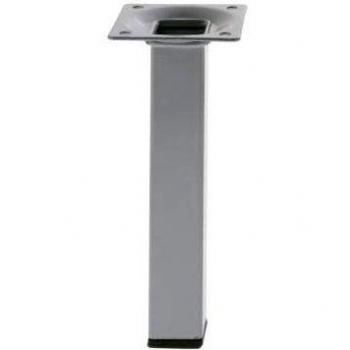 PATA MESA CUADRADA 25X25X200 MM ACERO PLATA